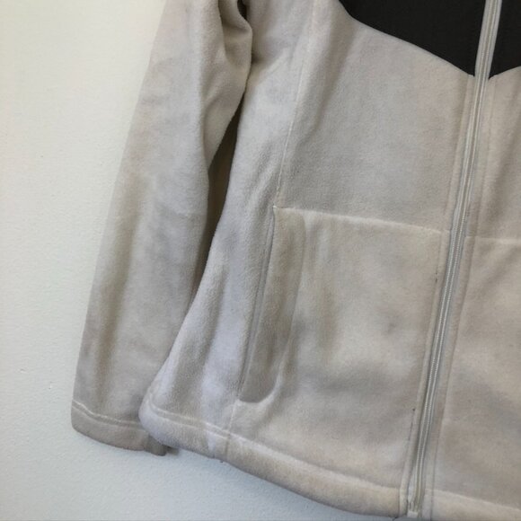 BOOMBAH White Gray Fleece Full Zip Zipper Jacket Active Sweatshirt Small FLAWED - Picture 5 of 12